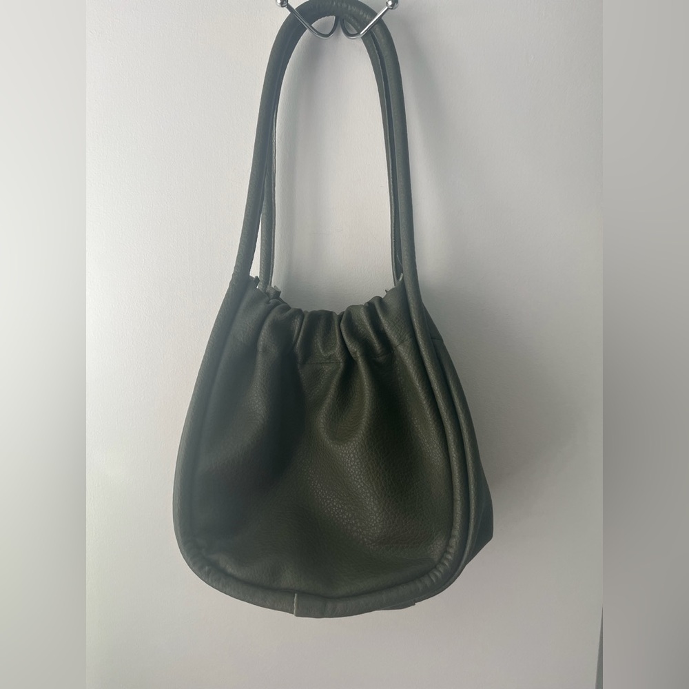 World Market Faux Leather Hobo Bag in Army Green - Picture 2 of 5